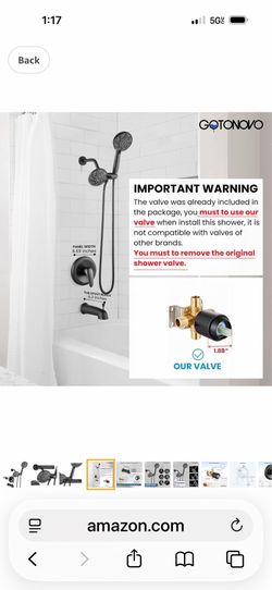 gotonovo Tub Shower Faucet Set Bathroom Shower Head Kit High Pressure Bathtub Shower Faucet 6 Modes C7 bl br $60