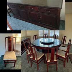 Solid Rosewood: 60“ Round Dining Set & 72” Buffet – Thousand Oaks / Westlake Village