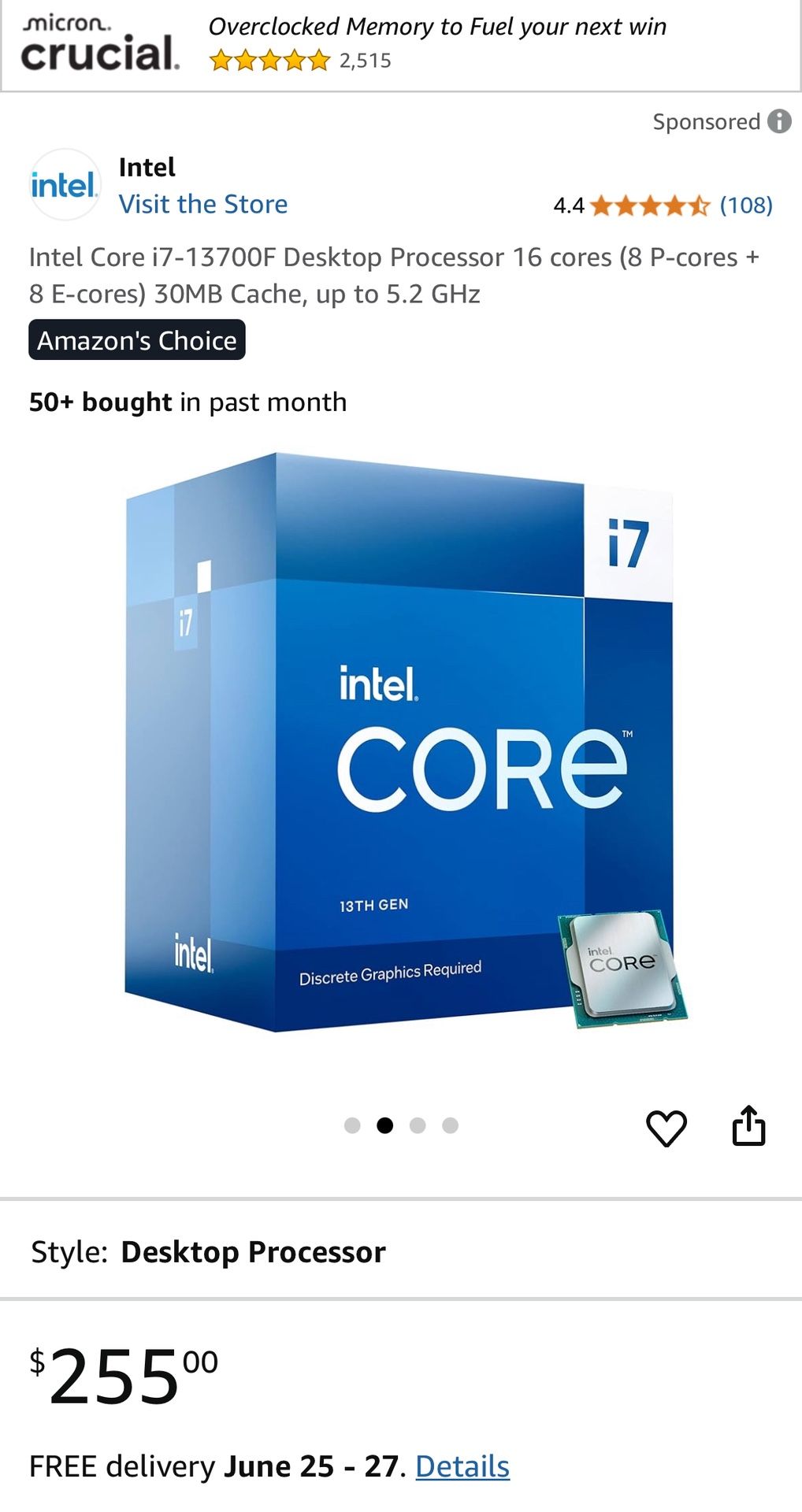 Intel 13th gen i7 13700f