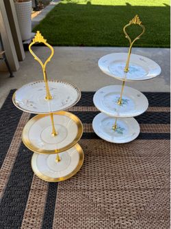 3-tier ceramic plates stand - Murrieta