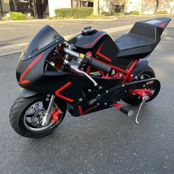 49CC 2-Stroke Kids Dirt Bike, Motorcycle Gas Pocket Pit bike, Up to 20MPH, Weight Support 168LBS