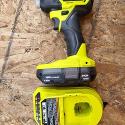 Ryobi ONE+ HP 18V Brushless Cordless Compact 1/4 in. Impact Driver Kit with 1.5 Ah Battery, Charger and Bag

