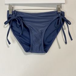 Xhilaration Women’s Cheeky Side Tie Bikini Bottom Indigo Blue Size Large NWT
