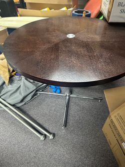 Round mid century modern adjustable table
