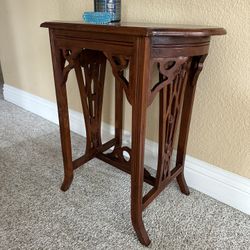 Ornate Wood End Table Antique 