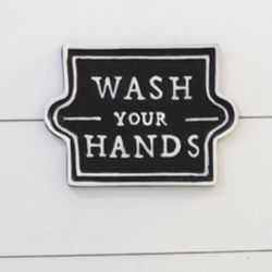 Wash Your Hands Sign•Magnolia Home• Cast Iron•5.6 Inches Tall X 8.3 Inches Tall