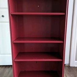 Red Bookcase w Adjustable Shelves 