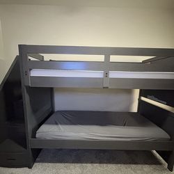 🛌Twin Bunk Bed w/ Storage Stairs – Sturdy & Space Saving