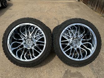 22x12 INCH 2 CRAVE OFF-ROAD RIMS WITH 33x12.50R22 TIRES