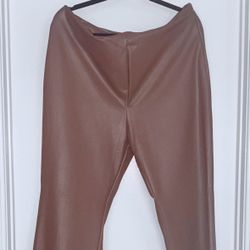 Forever 21 Faux Leather Pants -Brown Size 1X