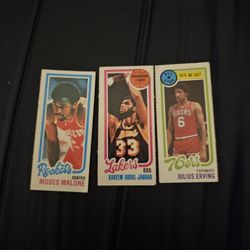 1980 Topps Basketball Julius Erving Moses Malone Kareem Abdul Jabbar