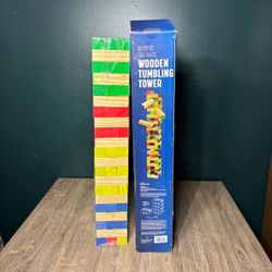 Glow in the Dark Wooden Tumbling Tower Game 63 Blocks New Sealed