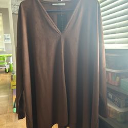 Brown Bryn Walker V-neck shirt