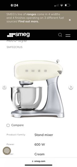 Smeg Retro Style Stand Mixer 600W in Cream Color