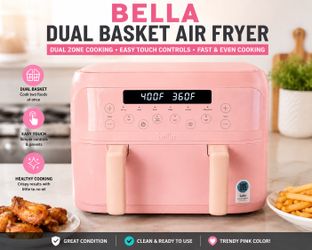 Pink Bella Dual Basket Air Fryer | Like New