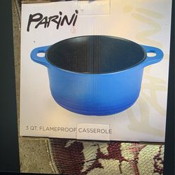 Parini Blue Enamel Oven Baking Dish Nonstick Cookware Casserole 