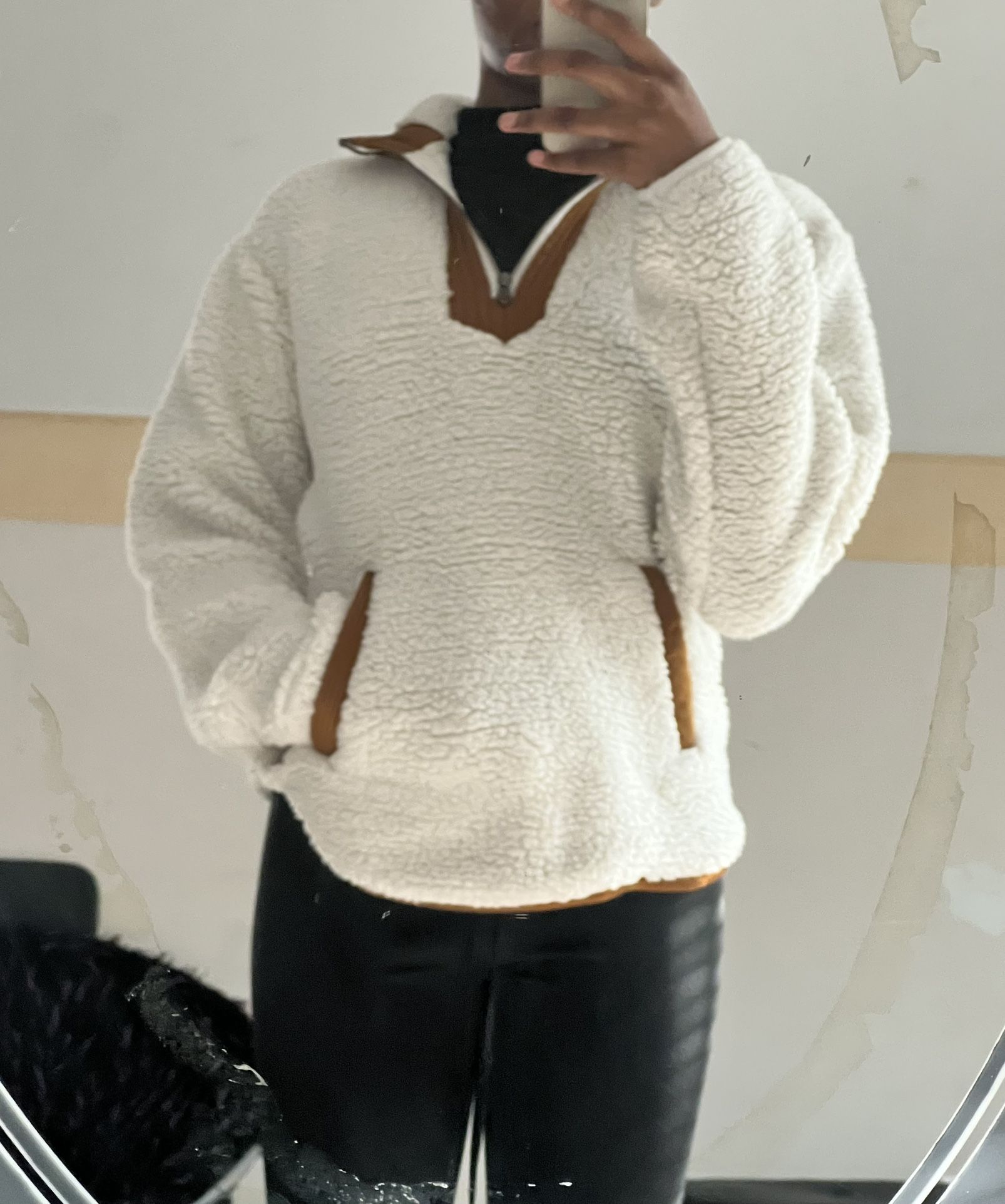 Sherpa Fleece Pullover Jacket Coat