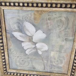 Beautiful framed floral art wall hanging picture 20"x20"