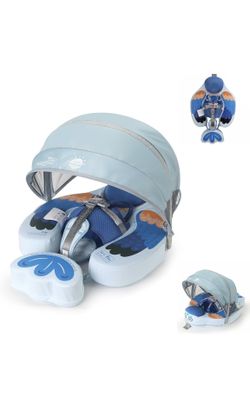 Baby Pool Float with UPF50+ 3D Adjustable Canopy