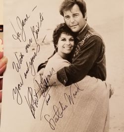 Authentic Autographs of Natalie Wood and Robert Wagner. 8x10".