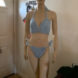  Blue Crotchet Handmade Bathing Suit