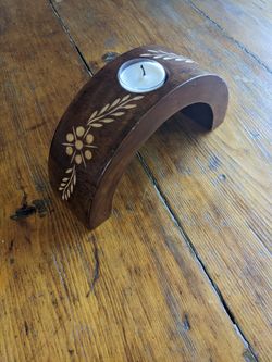 MCM Wooden Votive Holder