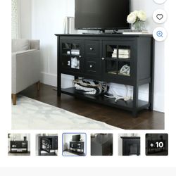 Walker Edison Modern 52" Glass Door Dining Buffet Table