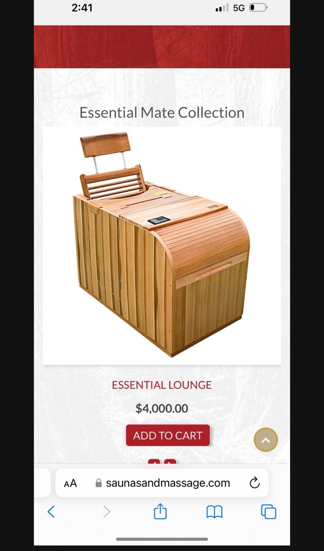 Essential Sit Down Sauna (rare)