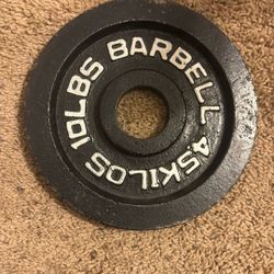 (1) Single 10 lb Olympic 2” Weight Plate (cap Barbell)