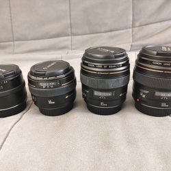 Canon Dslr Camera Lenses For Sale 25mm 50mm 85mm 100mm