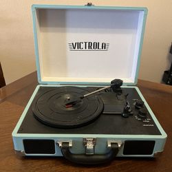 Blue Portable Record Player 