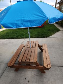 Kids Picnic Table With Built-in Sensory Bins