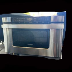 Black and Grey 24 in, 1.2 cu. ft 950W Sharp Easy Open Stainless Steel Microwave Drawer 