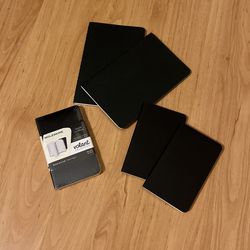 Pack of 6 Variety Small Black Moleskin Ruled Journals