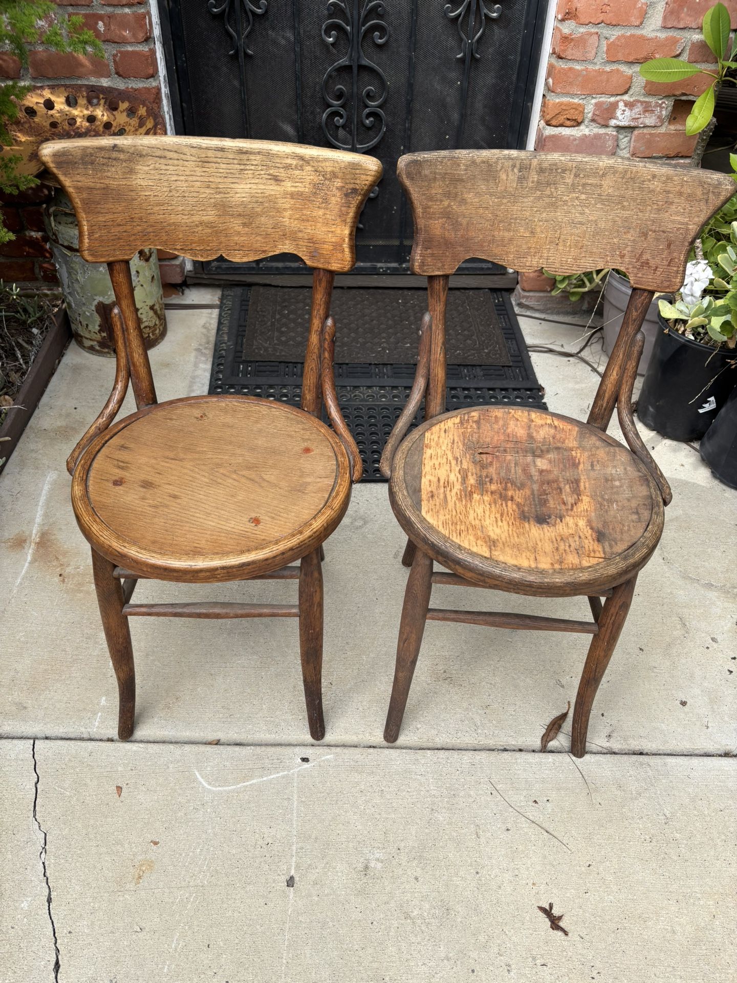 2 Antique Oak Chairs