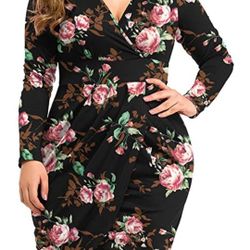 Poseshe Floral Plus Size Dress