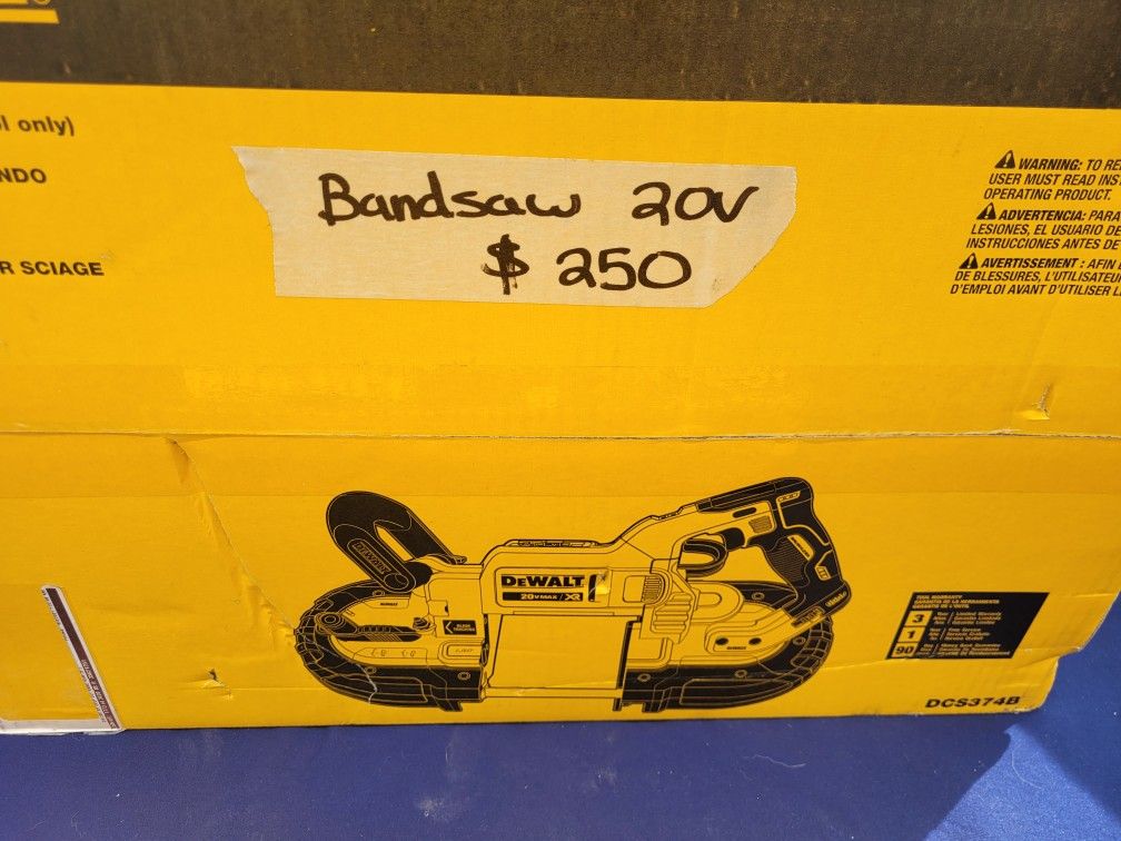 New Dewalt 20V Deep Cut Bandsaw 5" XR Brushless