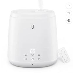 6L Humidifiers, 2-in-1 TaoTronics Warm & Cool Mist Ultrasonic Humidifier for Large Room with Aroma Diffuser Function, Customized Humidity, White