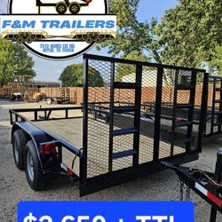 2026 12x5 Trailer Brakes and Gate Frenos Y Rampa. Traila. Angle, C&M Brand