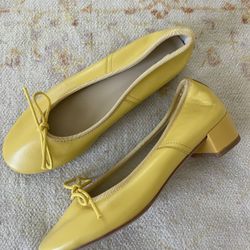 low heel shoes dress shoes for women real leather ballet flat  size 5