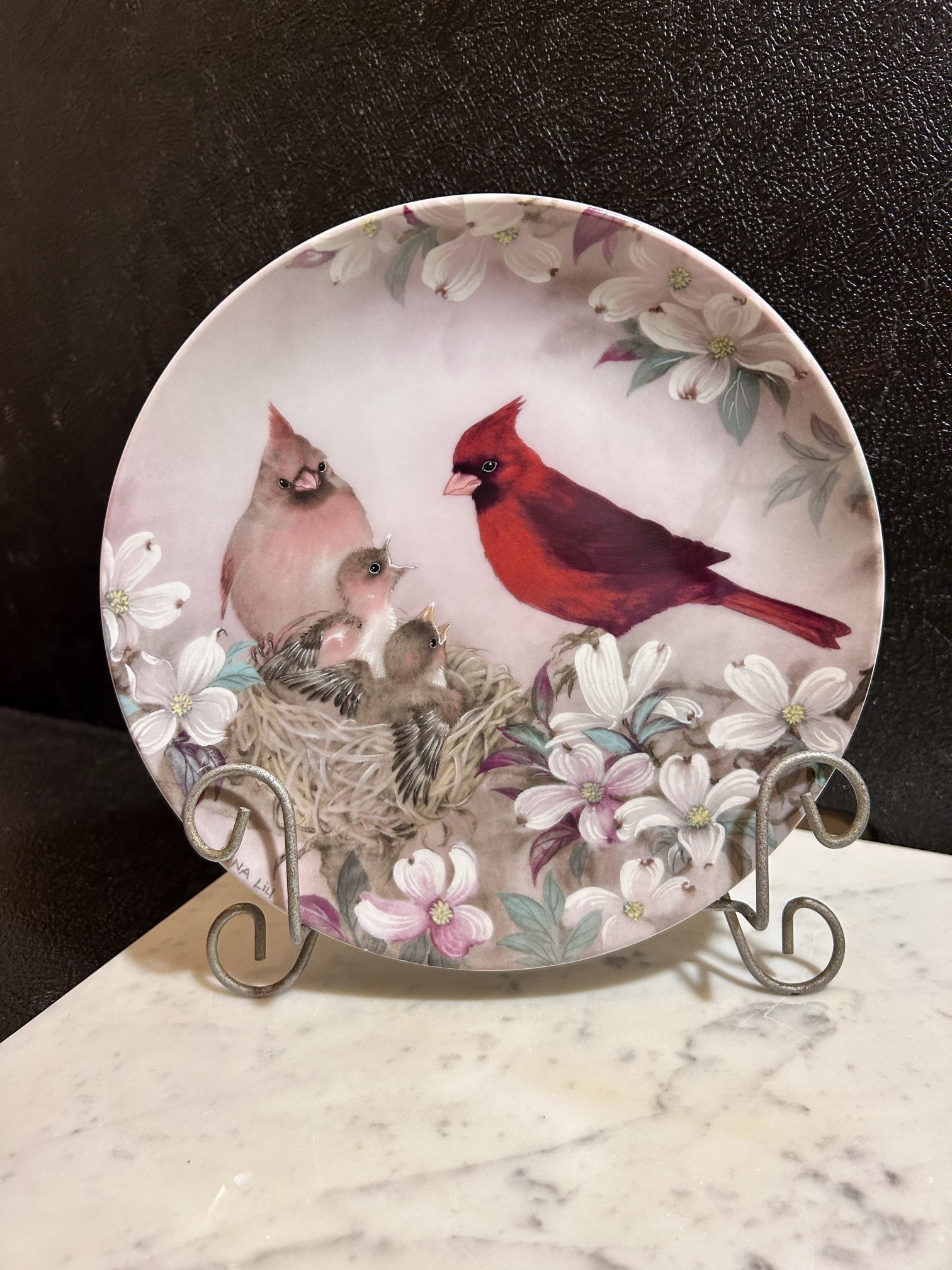 Cardinal Collector Plate “Morning Serenade” by Lena Liu