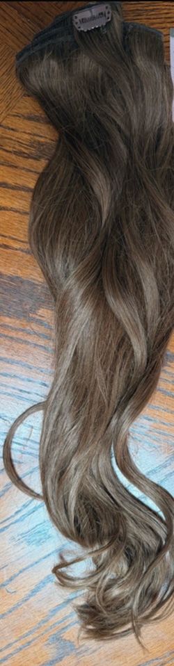 Human hair brown extensions