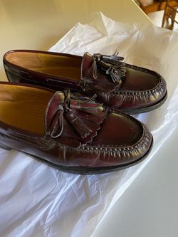 Burgundy Leather Tassel Kiltie Loafers