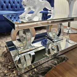 Mirror Crystal Coffee Table 