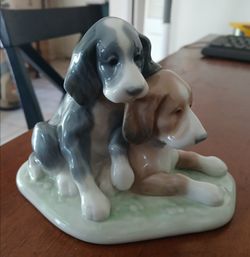 Lladro NAO Porcelain Two Pups #1046 Retired *40.00 Firm* No Box