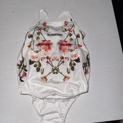 Burberry 6 Month Onesie With Matching Hat