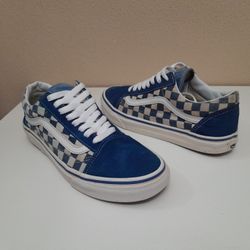 VANS  Blue Checkered Shoes Size M 7.5/ W 9