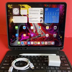 256GB Apple IPad Pro 12.9” 3rd Generation (Face ID/Liquid Retina /2018 model) WiFi + cellular (AT&T/ T-mobile/ Verizon) keyboard & Accessories