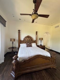 Marge Carson Vouvray King Bed & Nightstand  from Paradise Valley Estate