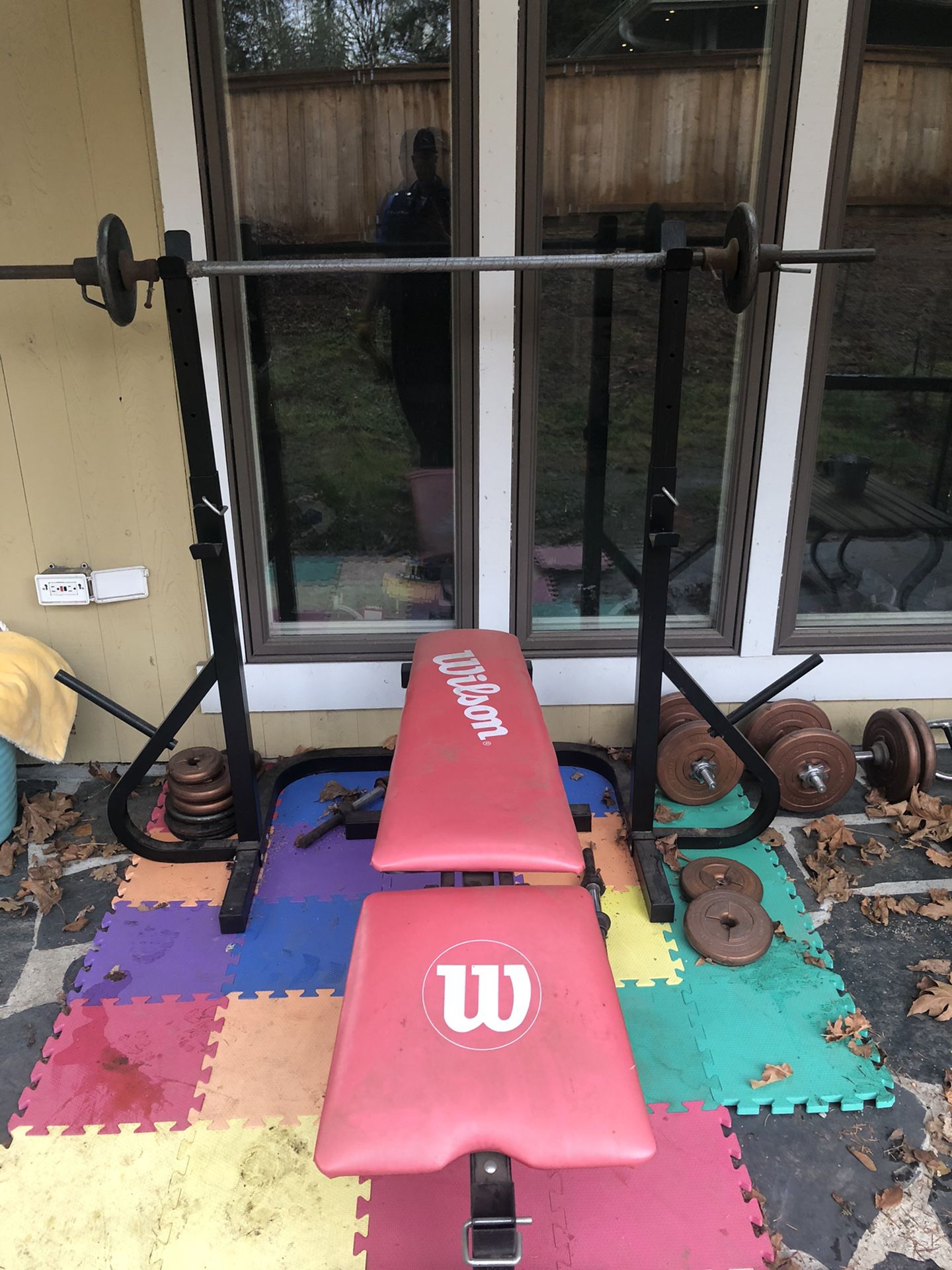 Weight set with bench